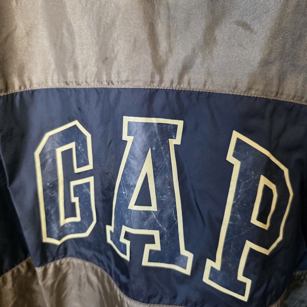 GAP Jacket Adult Size XL Green & Navy Kangaroo Pocket Lightweight Windbreaker - Picture 6 of 6